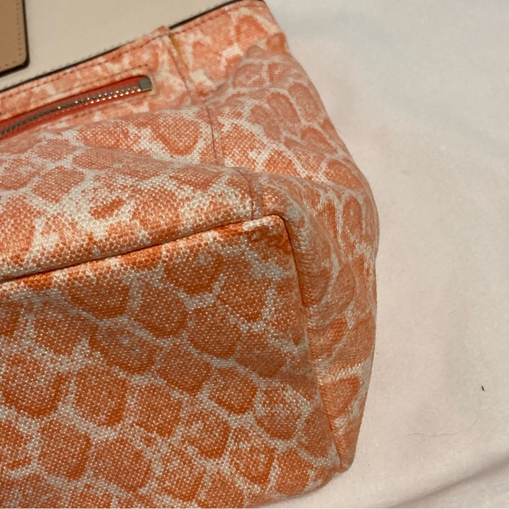 Coach Resort Tote Bag Canvas Pink Snake Print Cream Leather y2k F27783 - Picture 6 of 15